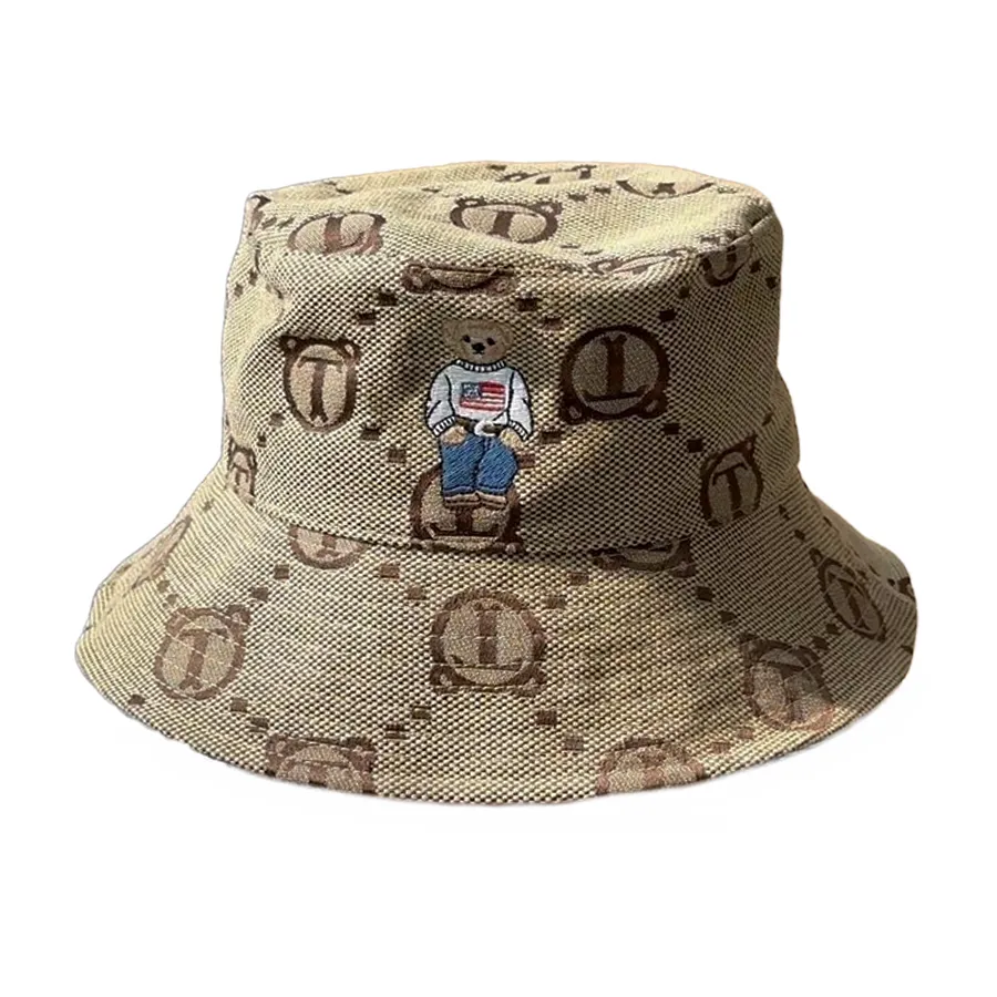 Mũ nón Vải dệt - Mũ TTWN BEAR MZ057 Màu Nâu Vàng - Vua Hàng Hiệu