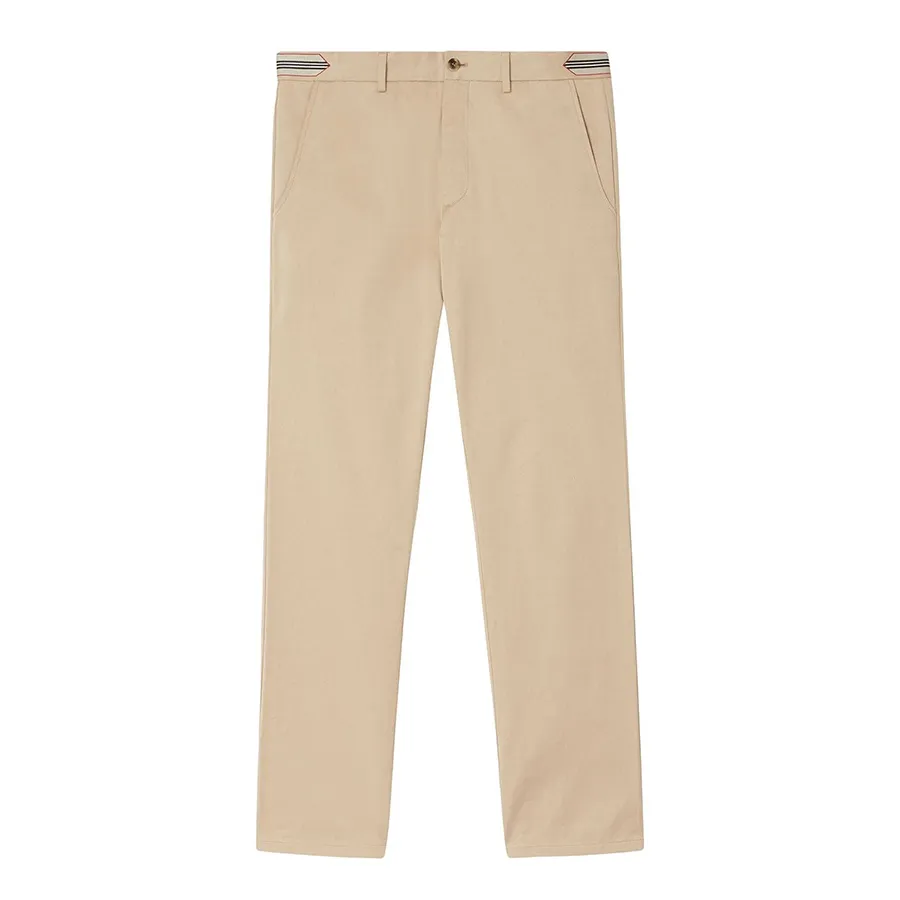 Thời trang Burberry Be - Quần Dài Nam Burberry Stripe-Detail Cotton Chino Trousers 8028640 Màu Be - Vua Hàng Hiệu