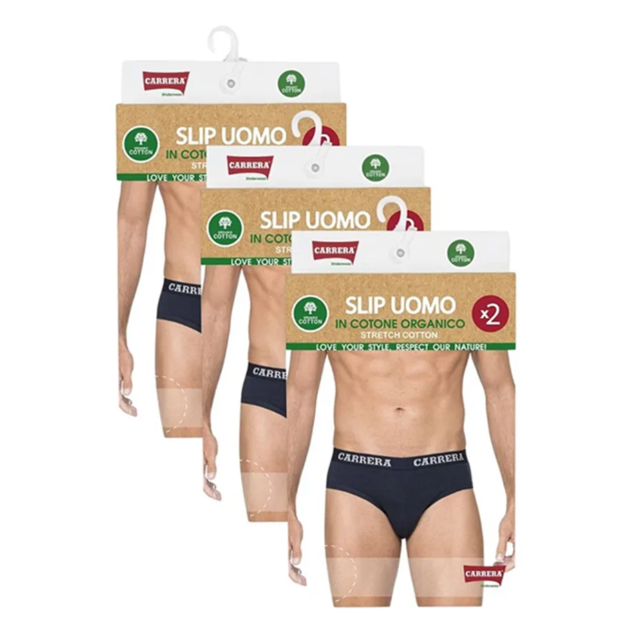 Set 2 Quần Lót Nam Carrera Jeans Cotton 8C6692_676 Màu Xanh Navy Size M