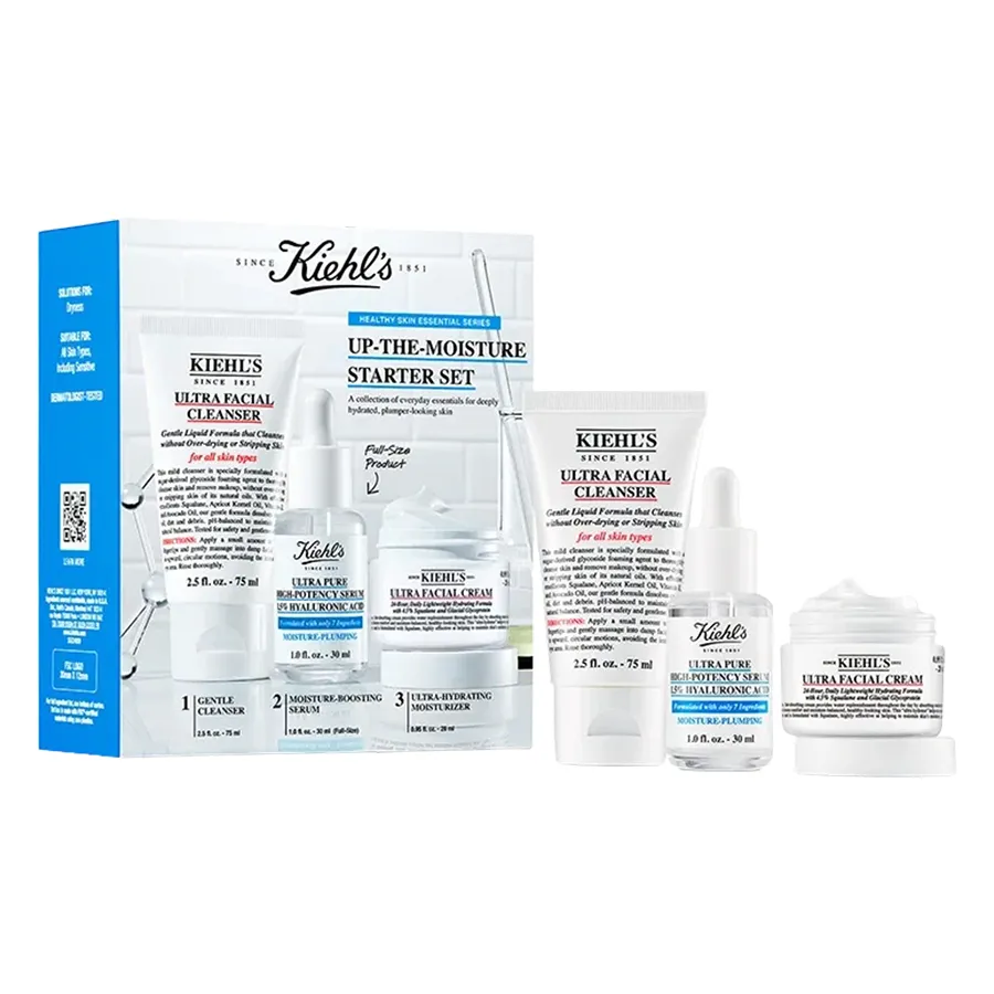 Mỹ phẩm Kiehl's Mọi loại da - Set Dưỡng Da Kiehl's Up-The-Moisture Skincare Starter Set 3 Món - Vua Hàng Hiệu