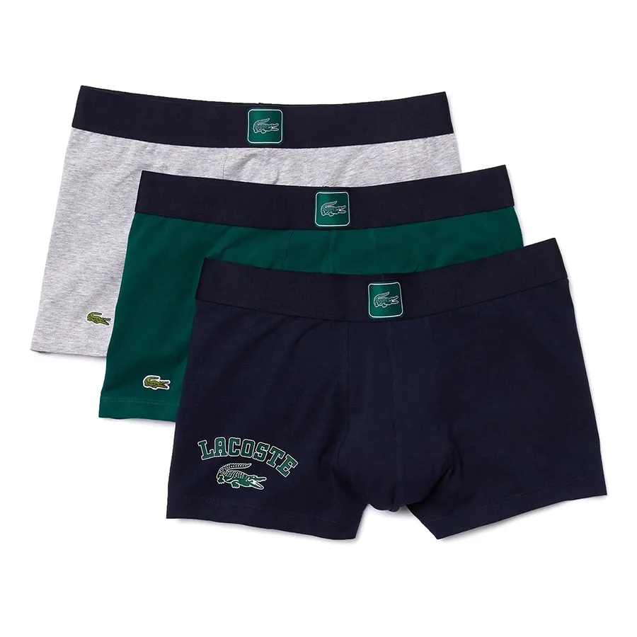 Thời trang Nhiều màu - Set 3 Quần Lót Nam Lacoste Men’s Stretch Cotton Trunk 3-Pack 5H7584VYF Phối Màu Size S - Vua Hàng Hiệu