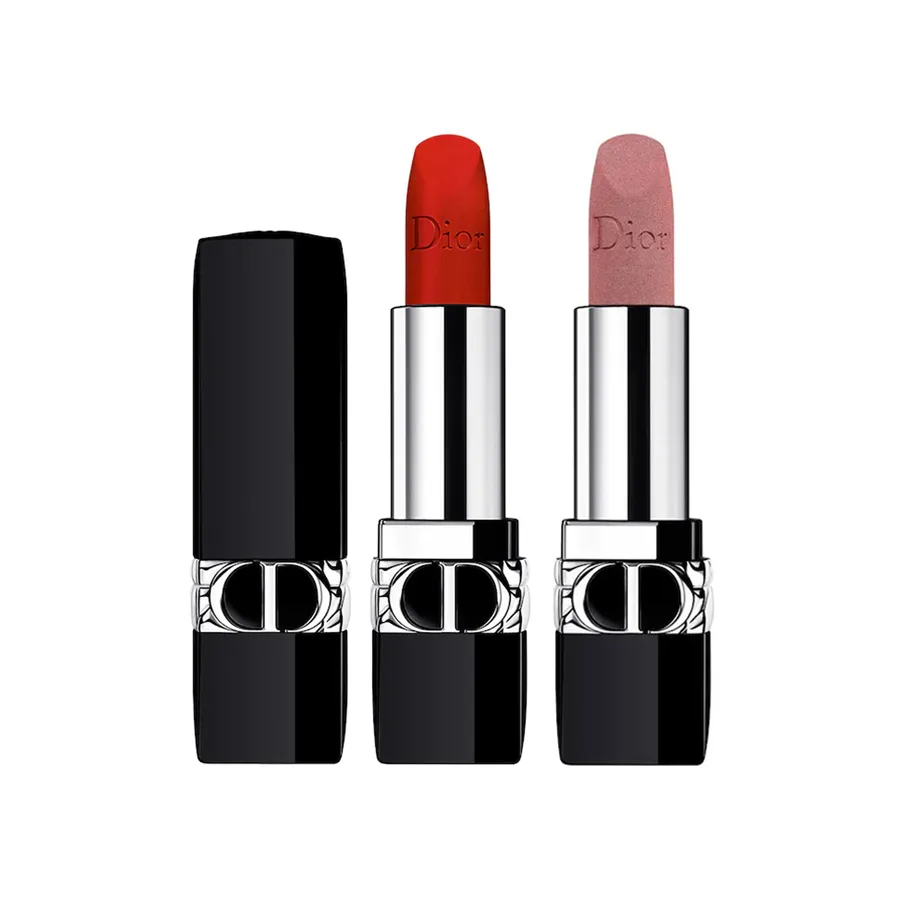 Trang điểm Bộ sản phẩm - Set Son Dior Rouge 999 & 100 Mini 1.5g - Vua Hàng Hiệu