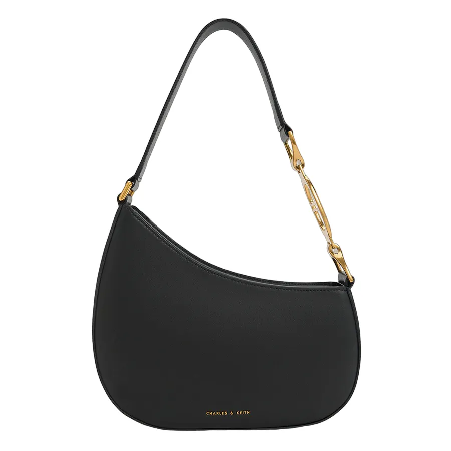 Túi xách Đen - Túi Đeo Vai Nữ Charles & Keith CNK Asymmetrical Shoulder Bag Black CK2-20160105-1 Màu Đen - Vua Hàng Hiệu