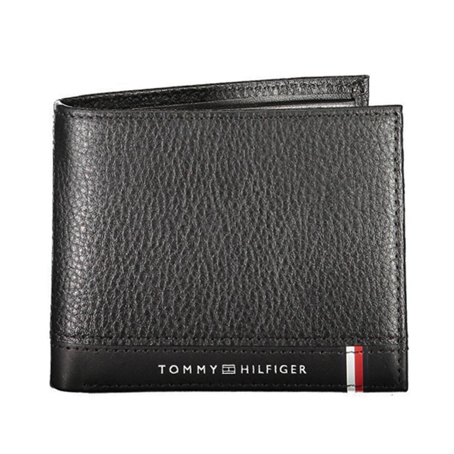 Ví Nam Tommy Hilfiger Pebble Grain Leather Small Wallet AM0AM10234 NERO BDS Màu Đen