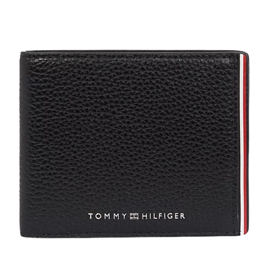 Ví Nam Tommy Hilfiger Signature Small Leather Credit Card Wallet AM0AM10968 NERO BDS Màu Đen