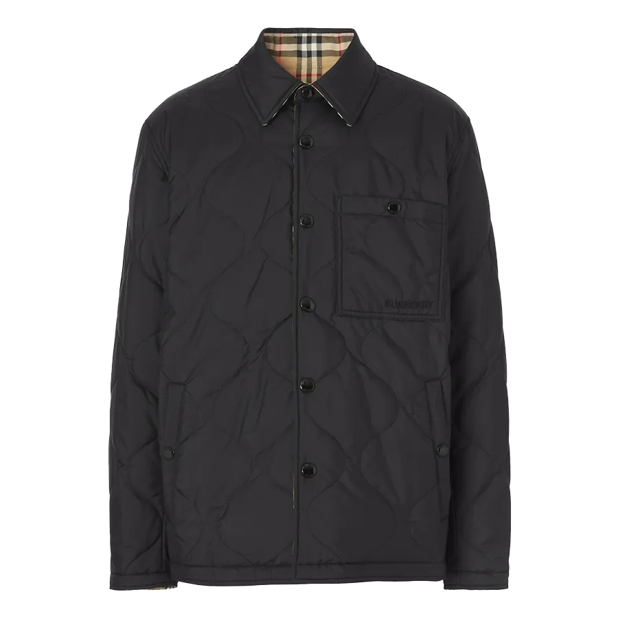 Thời trang Burberry Áo khoác - Áo Khoác Nam Burberry Francis Jacket Màu Đen (Mặc Hai Mặt) Size XS - Vua Hàng Hiệu