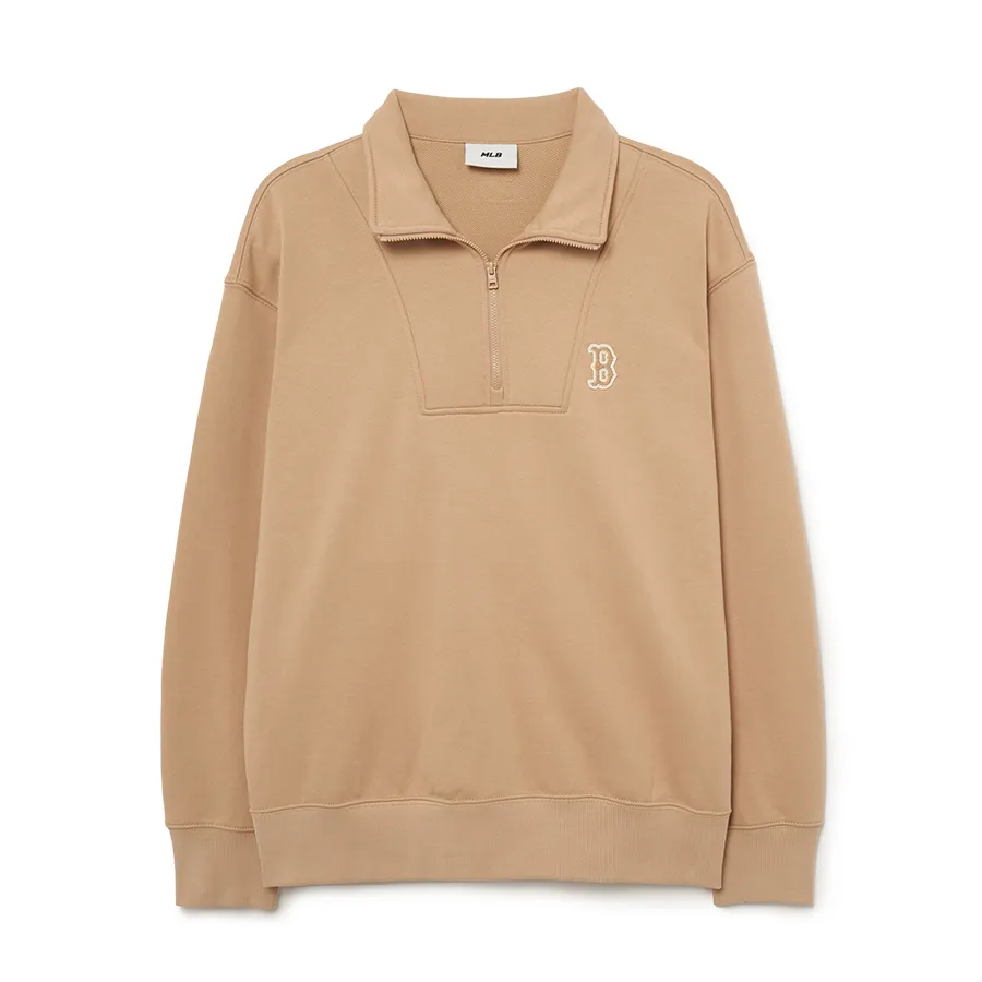 Áo Nỉ Sweater MLB Basic Small Logo Half Zip-Up Overfit