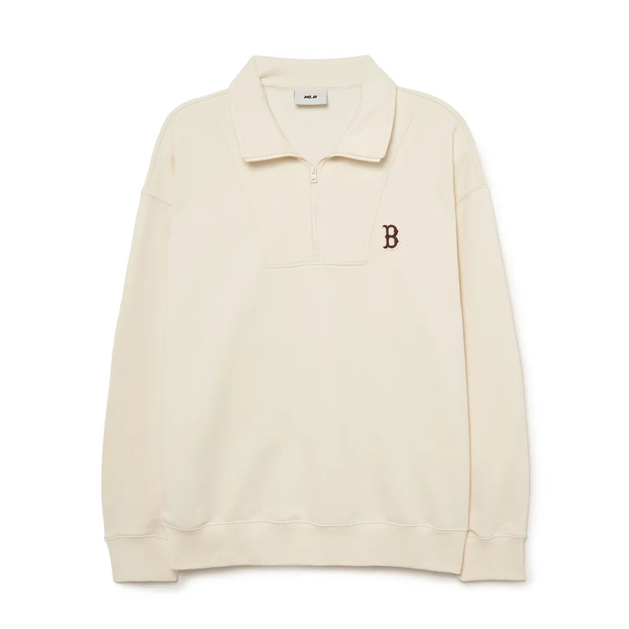 Áo Nỉ Sweater MLB Basic Small Logo Half Zip-Up Overfit