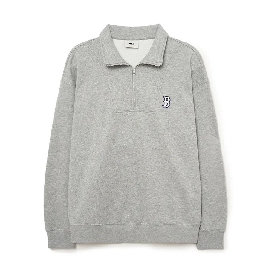 Áo Nỉ Sweater MLB Basic Small Logo Half Zip-Up Overfit