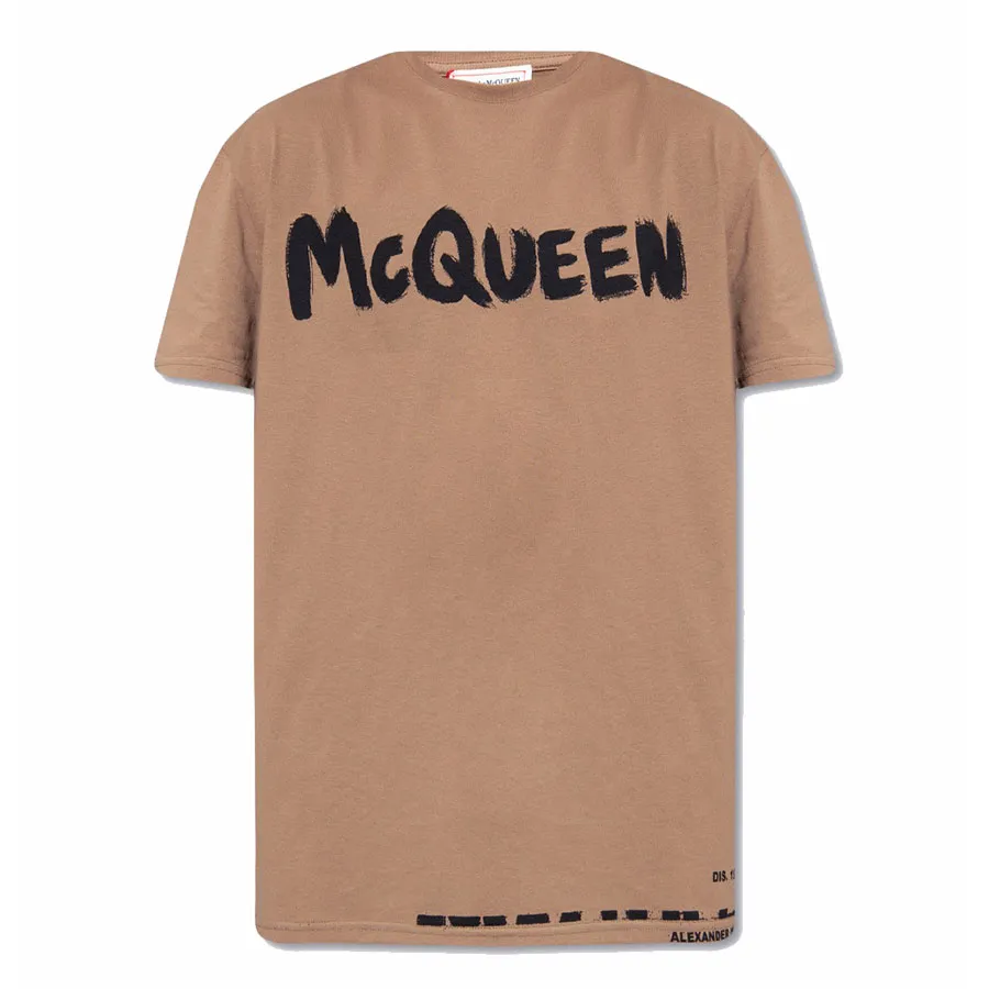 Thời trang Alexander Mcqueen - Áo Phông Nam Alexander Mcqueen Brown Logo TShirt 622104 QTZ57-0916 Màu Nâu - Vua Hàng Hiệu