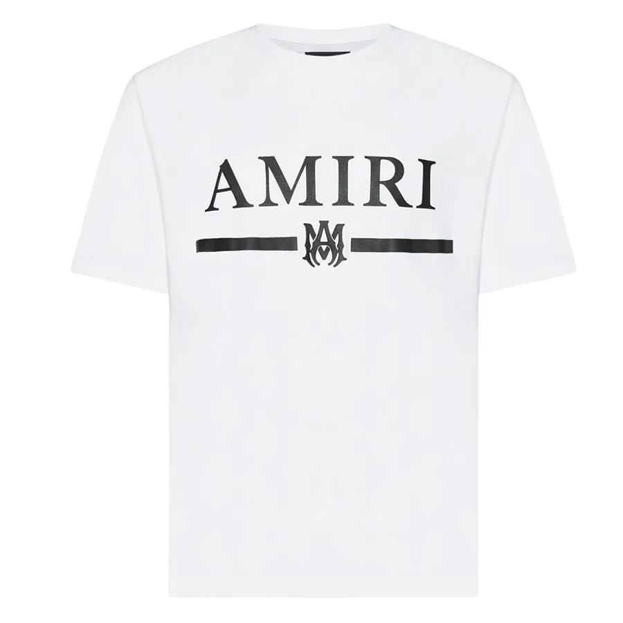Amiri - Áo Phông Nam Amiri White Logo MA Bar Printed Tshirt PXMJL001 100 Màu Trắng - Vua Hàng Hiệu