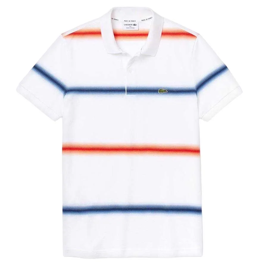 Áo Polo Lacoste Men’s French Regular Fit Cotton Polo Trắng Phối Màu Size XS