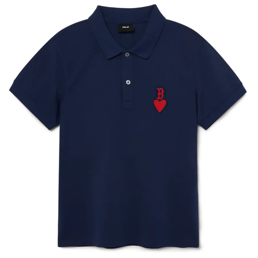 MLB Áo Polo - Áo Polo MLB Heart Small Logo Boston Red Sox 3APQH0133-43NYS Màu Xanh Navy - Vua Hàng Hiệu