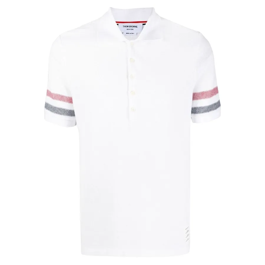 Thời trang Thom Browne Áo Polo - Áo Polo Nam Thom Browne White Shirt MJP169AJ0046100 Màu Trắng Size 3 - Vua Hàng Hiệu
