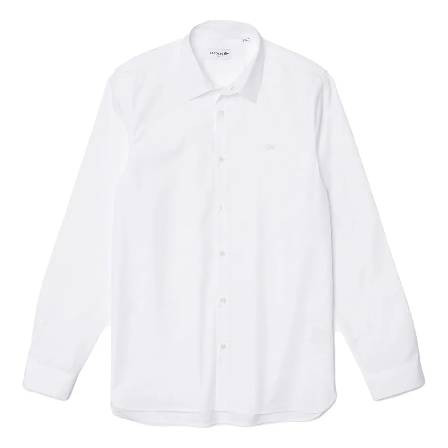 Áo Sơ Mi Nam Lacoste Camisa De Hombre Slim Fit De Algodón CH8521-00-001 Màu Trắng Size 40