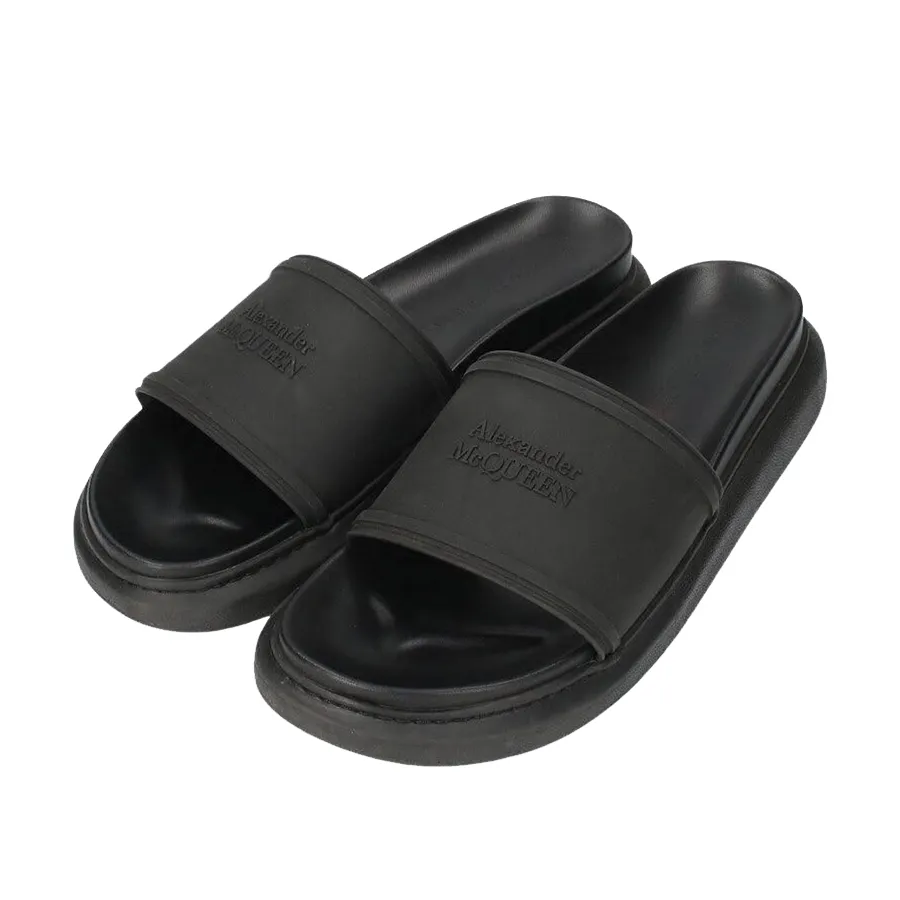 Dép Alexander Mcqueen - Dép Alexander Mcqueen Logo Slides 627188 W4N40 1000 Màu Đen Size 39 - Vua Hàng Hiệu