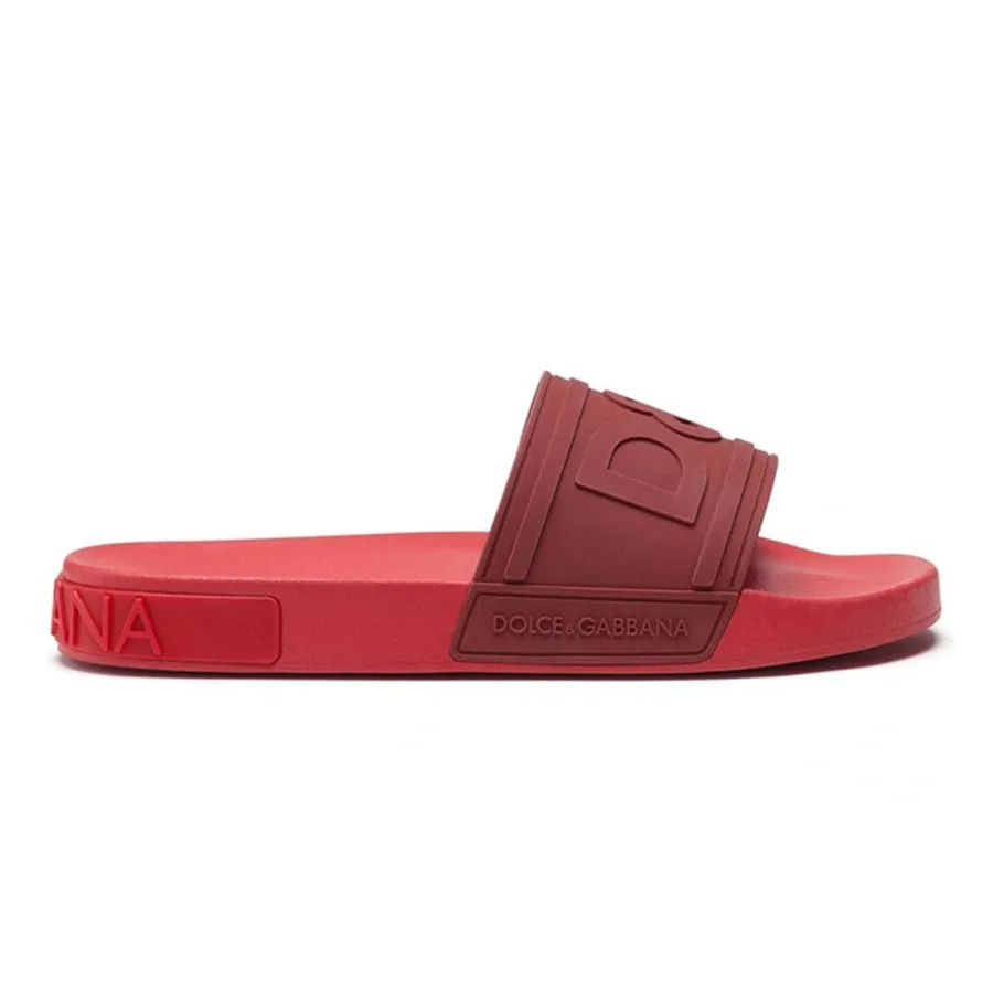 Dolce & Gabbana Đỏ - Dép Dolce & Gabbana D&G Logo Embossed Beachwear Slides CS1786AX3891899022 Màu Đỏ Size 41 - Vua Hàng Hiệu