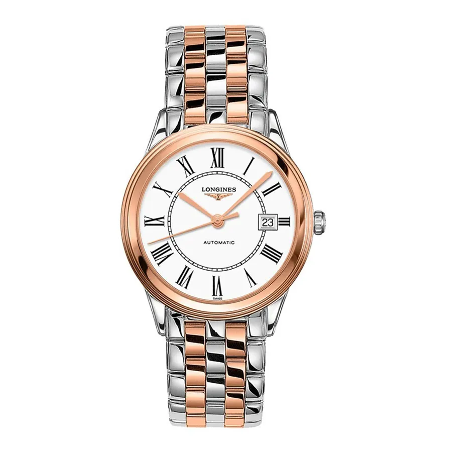 Đồng Hồ Nam Longines Flagship L4.974.3.91.7 Màu Bạc Vàng Hồng