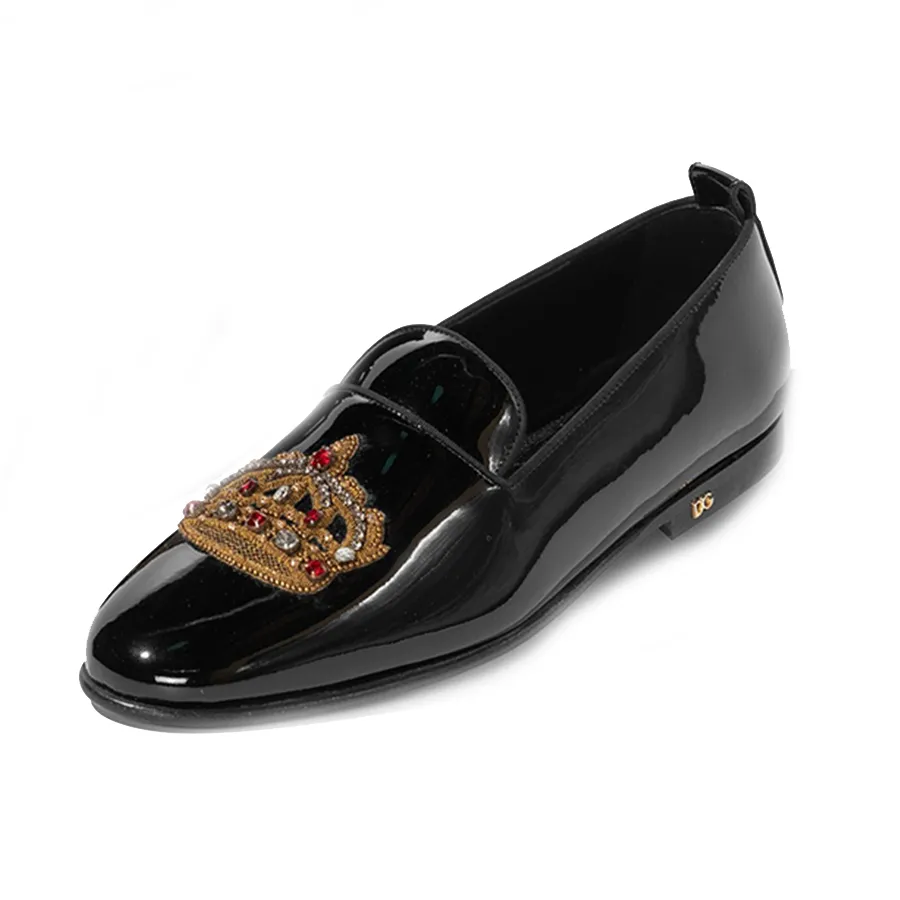 Dolce & Gabbana Giày lười - Giày Lười Nam Dolce & Gabbana D&G Vương Miện DG9252 Màu Đen Size 39.5 - Vua Hàng Hiệu