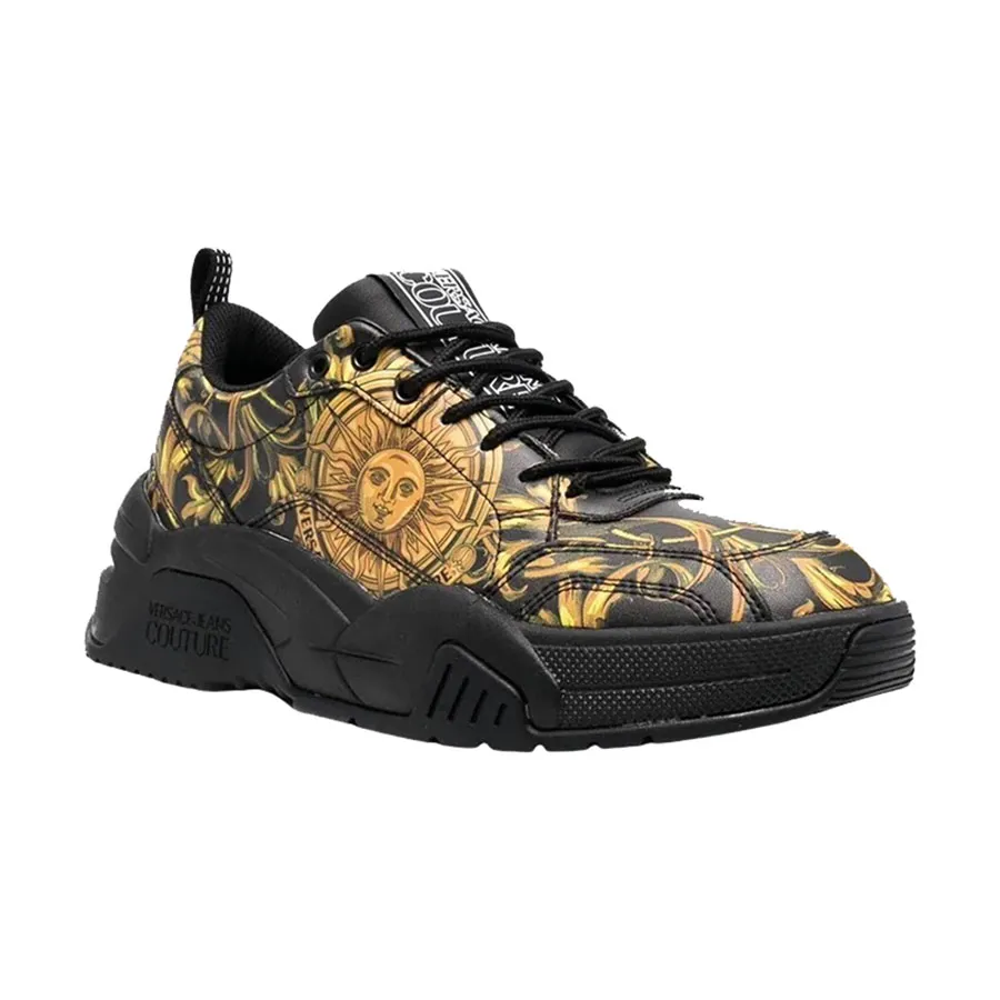 Giày Versace Sneakers - Giày Sneaker Nam Versace Mặt Trời 72YA3SF6 ZP096 G89 Màu Đen Vàng Size 39 - Vua Hàng Hiệu