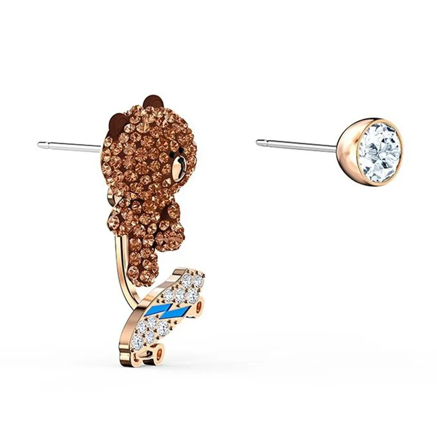 Trang sức Swarovski Khuyên tai - Khuyên Tai Nữ Swarovski Line Friends Skateboard Pierced Earrings 5514438 Màu Nâu - Vua Hàng Hiệu