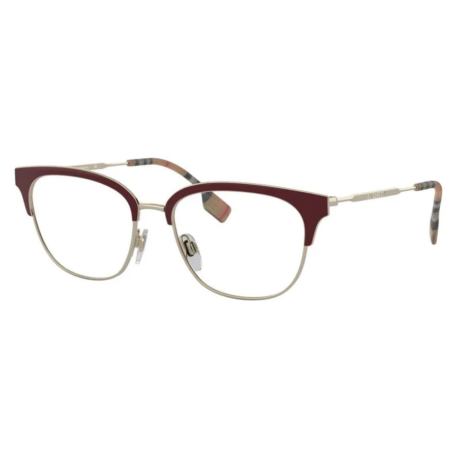 Kính mắt Burberry Có sẵn - Kính Mắt Cận Nữ Burberry Crystal Browline Ladies Eyeglasses BE1334 1292 Màu Đỏ - Vua Hàng Hiệu