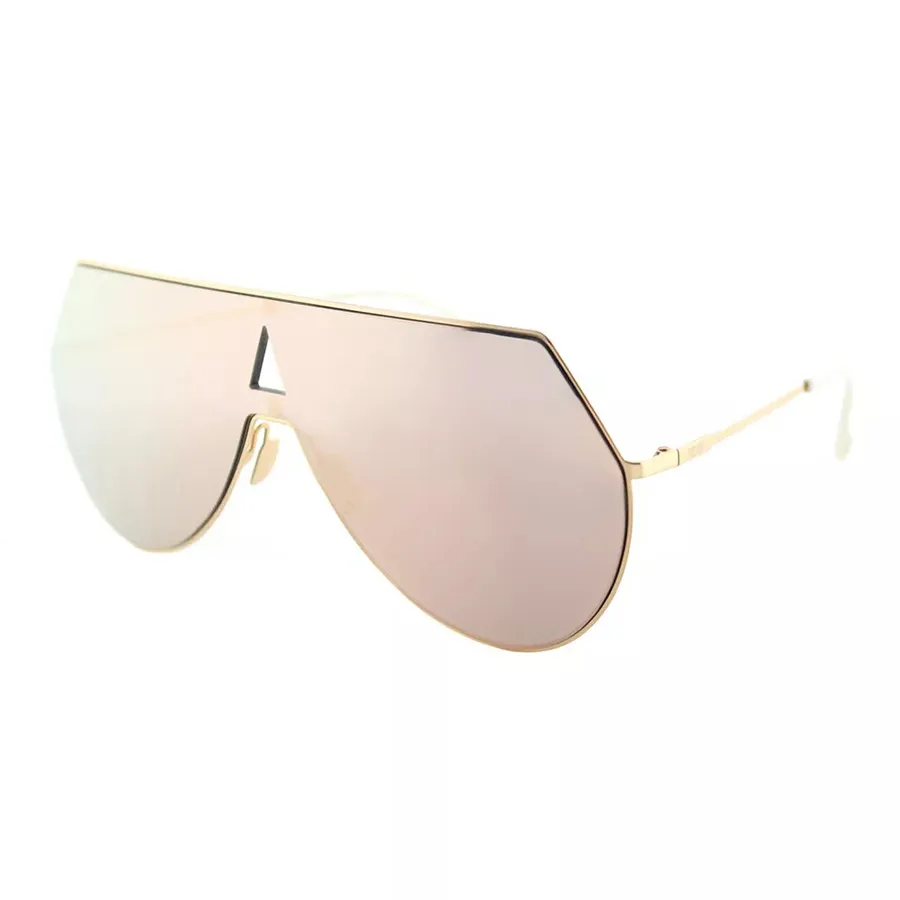 Kính mắt Fendi - Kính Mát Nữ Fendi Shield Sunglasses Rose Gold Sunglasses FF 0193 000 0J Màu Vàng Hồng - Vua Hàng Hiệu