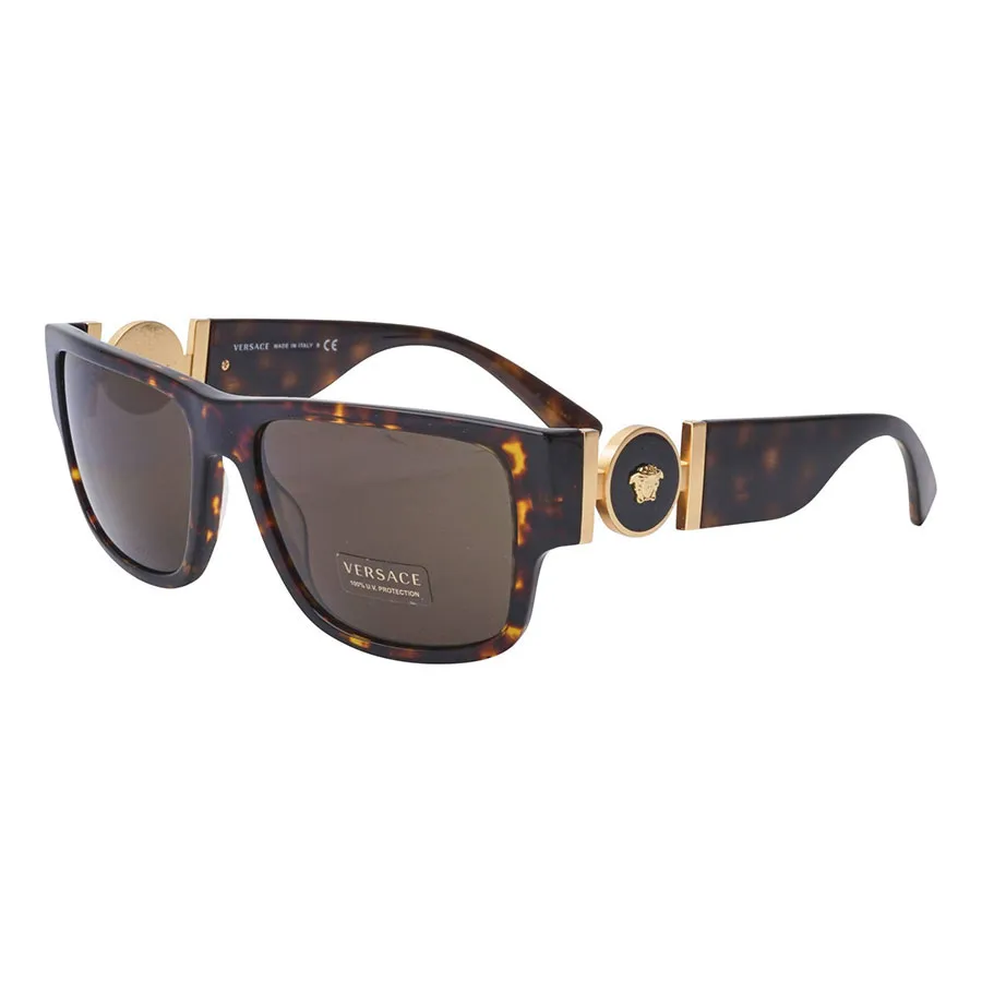 Kính mắt Havana đậm - Kính Mát Nam Versace Green Rectangular Men's Sunglasses VE4369A 108/8258 Màu Havana - Vua Hàng Hiệu