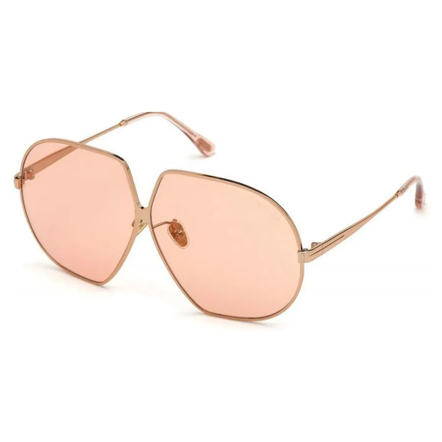 Kính mắt Tom Ford - Kính Mát Nữ Tom Ford Oversized Ladies Sunglasses FT0785 33E 66 Màu Vàng Hồng - Vua Hàng Hiệu