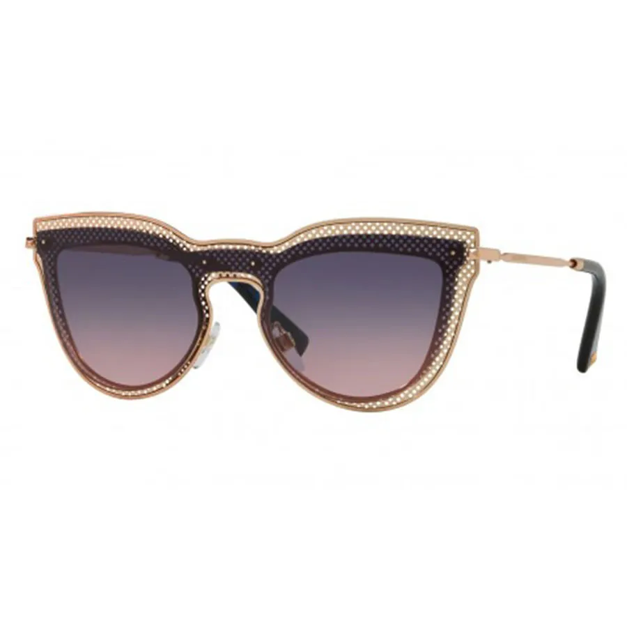 Valentino - Kính Mát Nữ Valentino Rose Gold Tone Cat Eye Sunglasses VA2018 3004I6 33 Màu Tím/ Vàng Hồng - Vua Hàng Hiệu