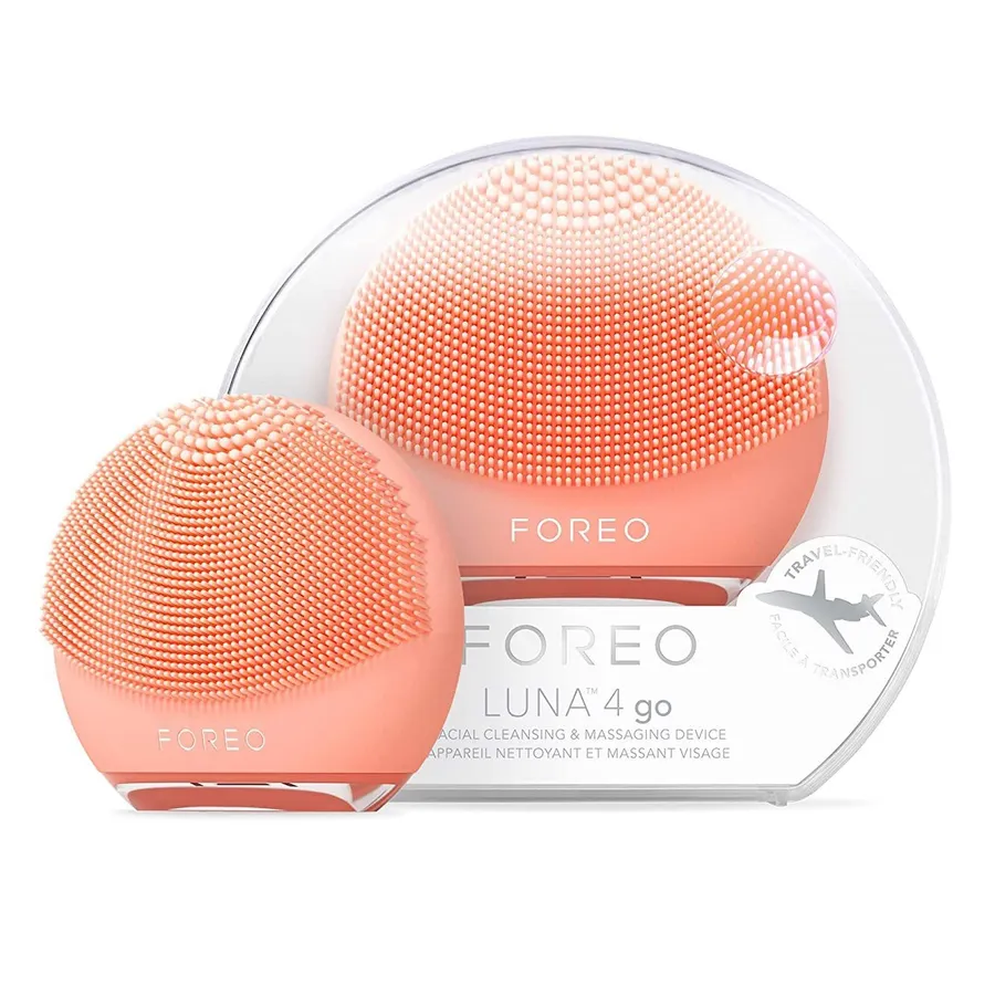 Foreo Thụy Điển - Máy Rửa Mặt Foreo Luna 4 Go Facial Cleansing & Massaging Device Peach Perfect Màu Cam Đào - Vua Hàng Hiệu