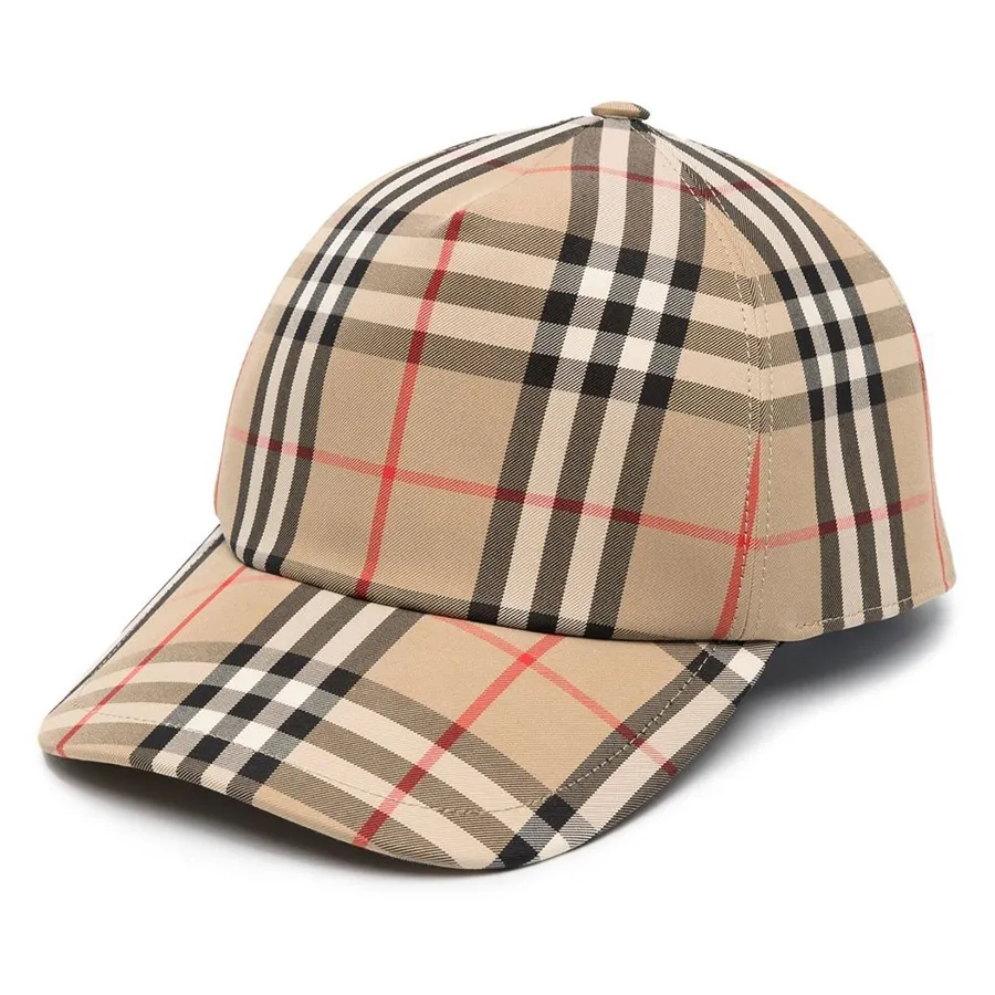 Mũ nón Burberry - Mũ Burberry Logo Appliqué Vintage Check Cap Màu Be Kẻ Size S - Vua Hàng Hiệu