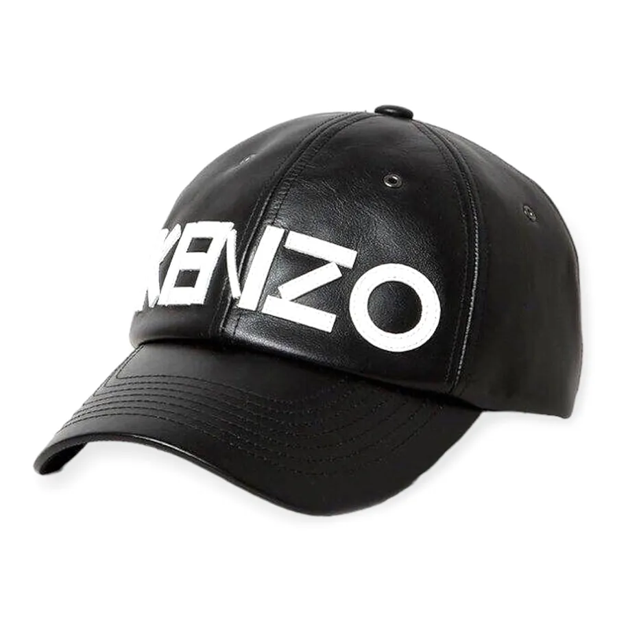 Kenzo Mũ lưỡi trai - Mũ Kenzo Leather Cap With Logo KZ5014 Màu Đen - Vua Hàng Hiệu