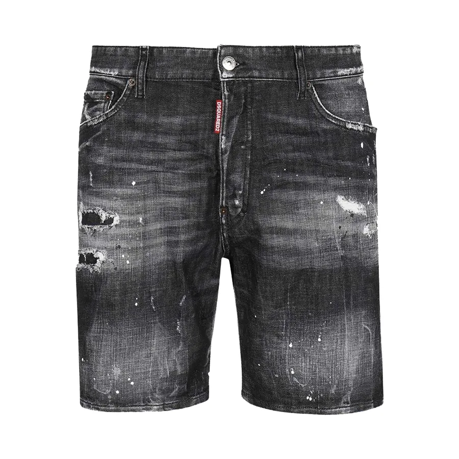 Thời trang 92% cotton, 2% elastane - Quần Short Nam Dsquared2 S74MU0773 S30357 900 Màu Đen Size 48 - Vua Hàng Hiệu