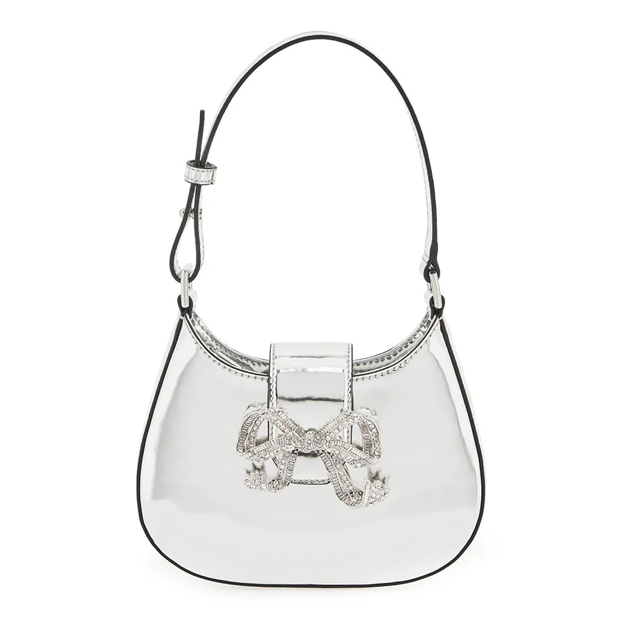 Túi xách - Túi Đeo Vai Nữ Self-Portrait Silver Bow Mini Shoulder Bag Màu Bạc - Vua Hàng Hiệu