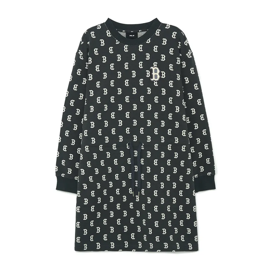 Váy Nữ MLB Overfit Jacquard Monogram Boston Red Sox 3FOPM0134-43CGS Màu Xám