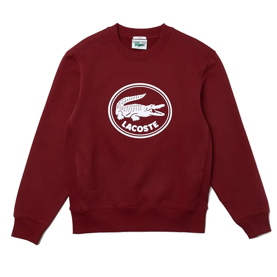 Thời trang Đỏ đô - Áo Nỉ Unisex Lacoste 3D Logo Organic Cotton Fleece Sweatshirt SH7582-Z7F Màu Đỏ Đô Size XL - Vua Hàng Hiệu