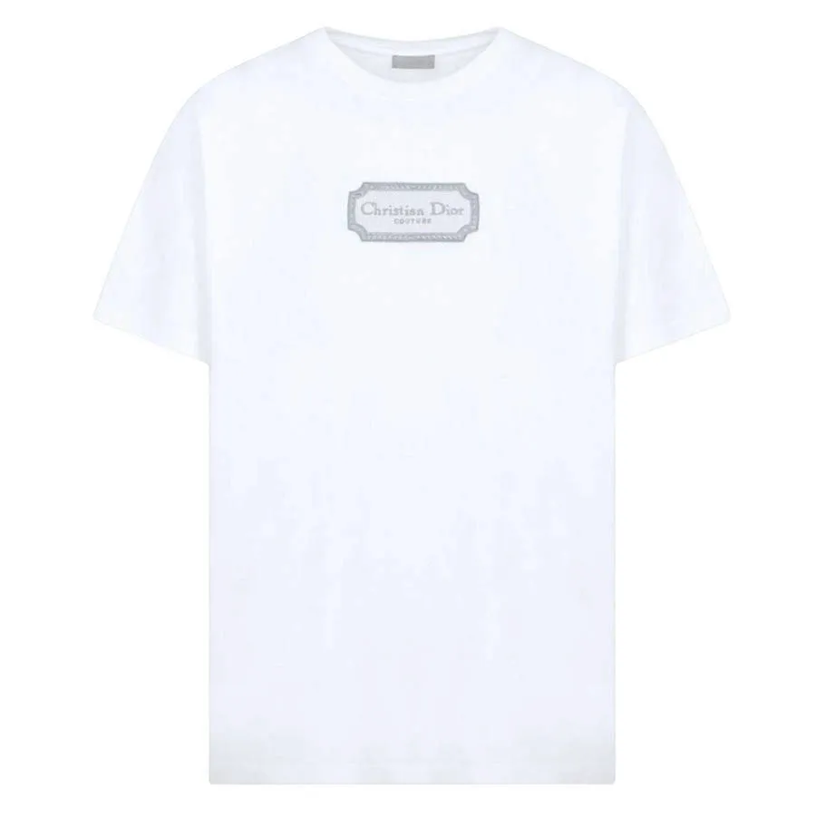 Áo Phông Nam Dior x Jordan Embroidered Logo Tshirt 243J685B0554 088 Màu Trắng