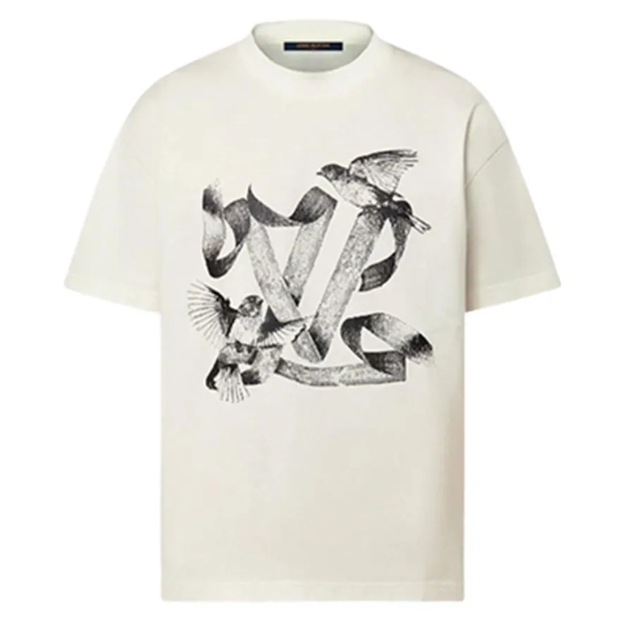 Thời trang Trắng họa tiết - Áo Phông Nam Louis Vuitton LV Printed Cotton TShirt Màu Trắng Họa Tiết - Vua Hàng Hiệu