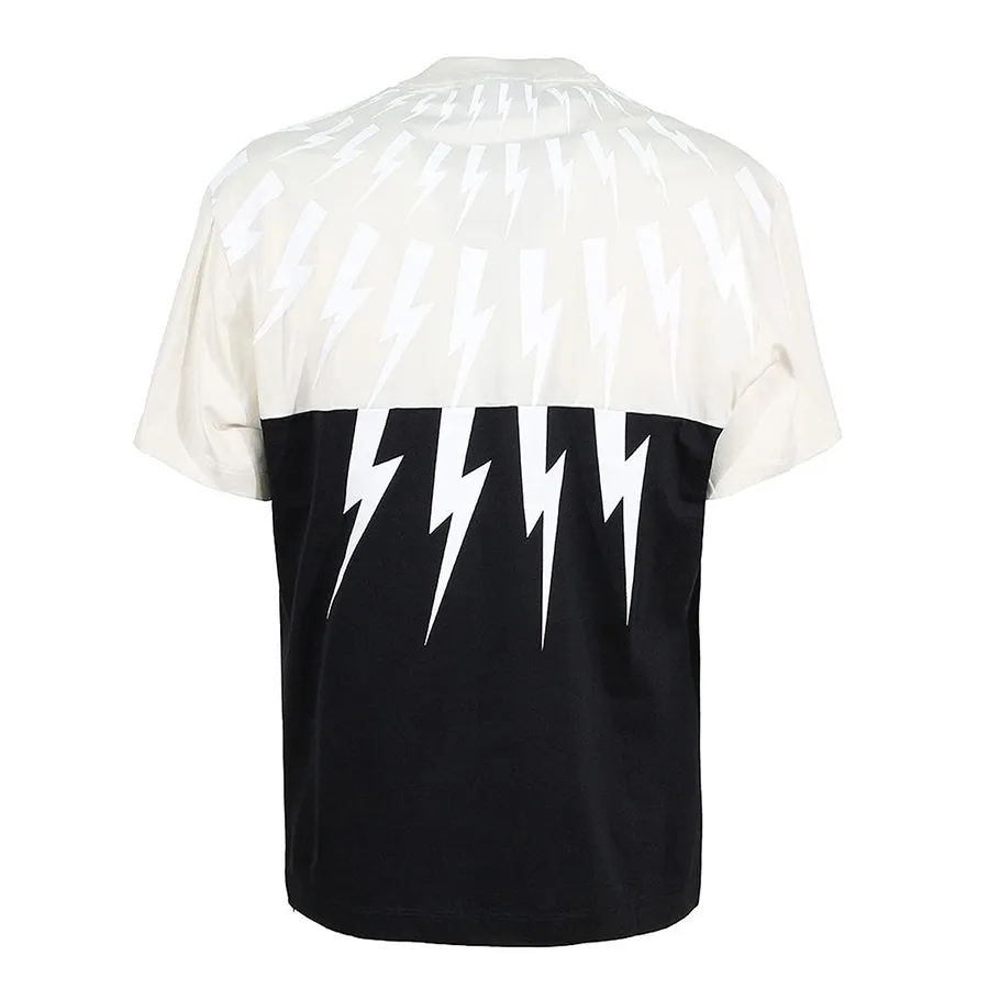 T-Shirt Homme Neil Barrett – Mélange Cuir Et Coton Noir – Taille S (Très Bon État)