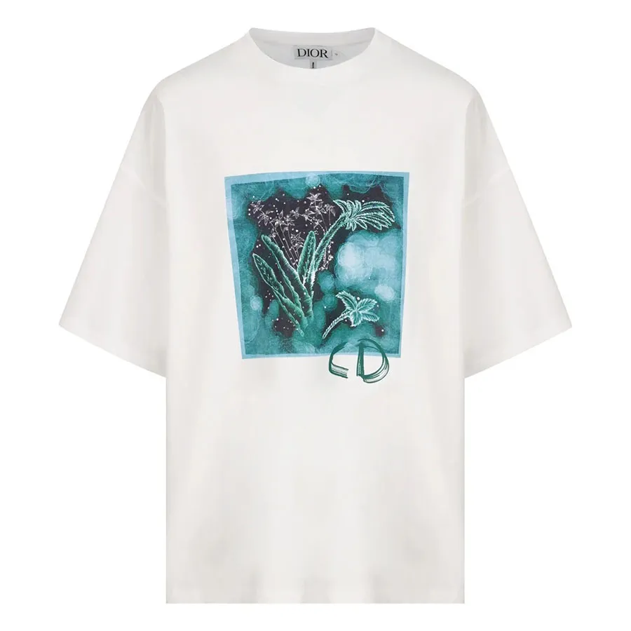 Áo Phông Nữ Dior White With Tree Frame Printed Tshirt 3WBM23TEEU Màu Trắng