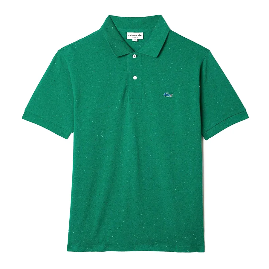 Áo Polo Nam Lacoste Men's Classic Fit Speckled Print Cotton Pique Polo Shirt PH2363-7BS Màu Xanh Green Size 3