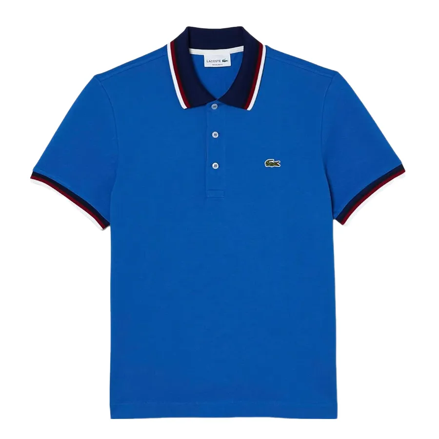 Áo Polo Nam Lacoste Men's Regular Fit Stretch Cotton Piqué PH3461 10 KXB Màu Xanh Blue Size 2