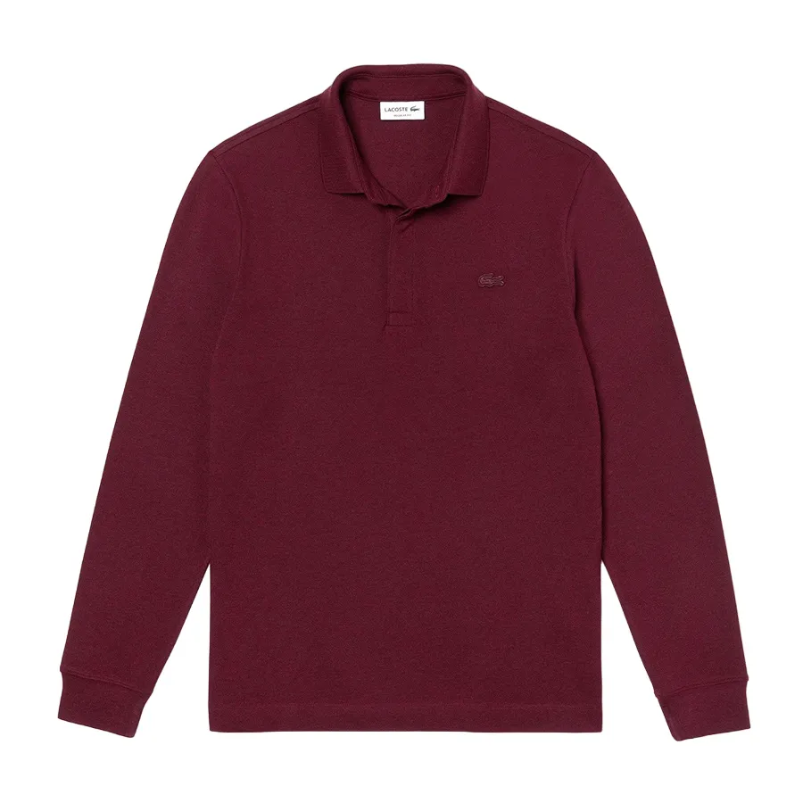 Thời trang Đỏ đô - Áo Polo Nam Dài Tay Lacoste Smart Paris Long Sleeve Stretch Cotton Polo Shirt PH2481 SXL Màu Đỏ Đô Size 2 - Vua Hàng Hiệu