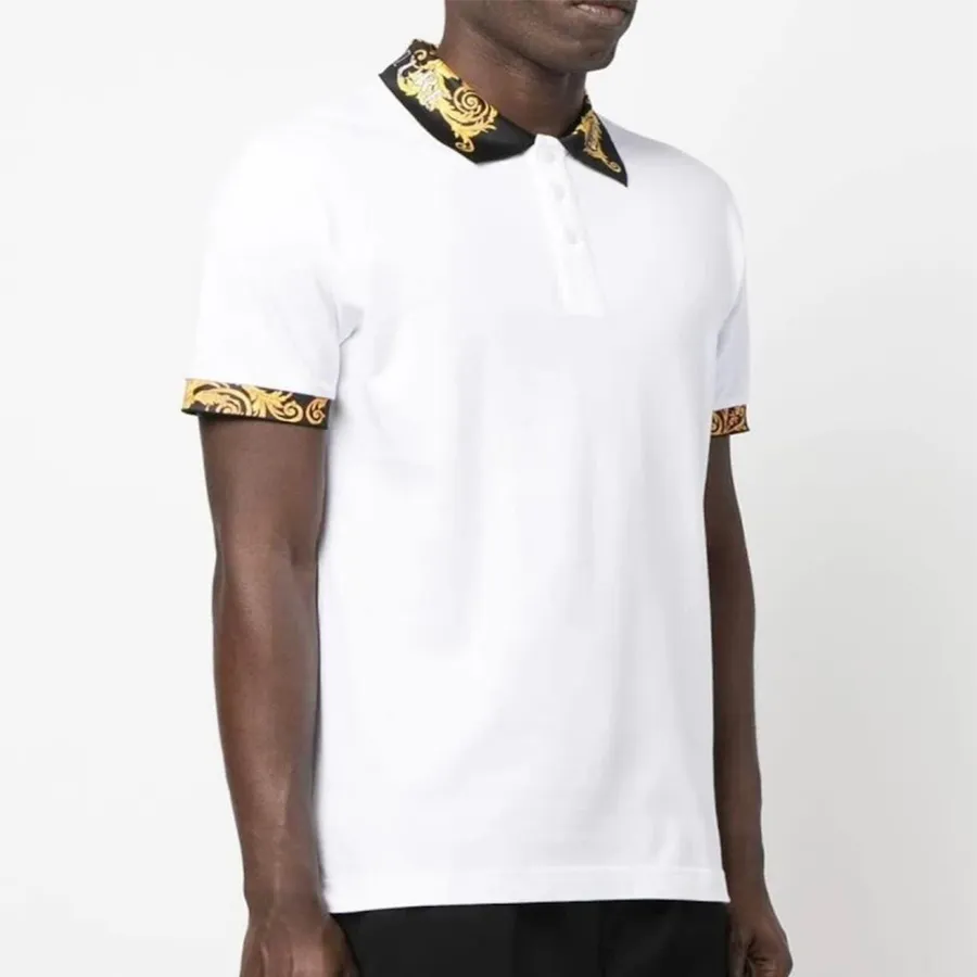 Tシャツ・カットソー VERSACE FW24 'Barocco' polo shirt (10158081A11072 1VD90) Tシャツ・カットソー VERSACE FW24 'Barocco' polo shirt