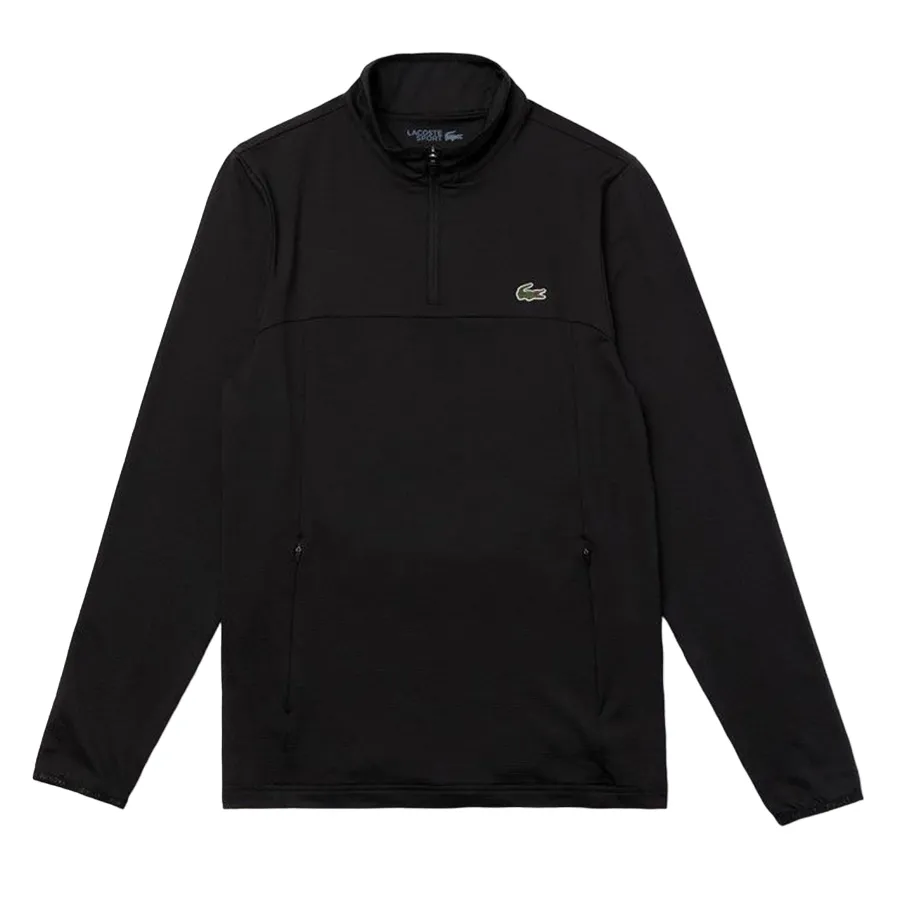 Áo Thun Dài Tay Nam Lacoste Sport Stretch Zippered Collar Sweatshirt SH4806 031 Màu Đen Size 4
