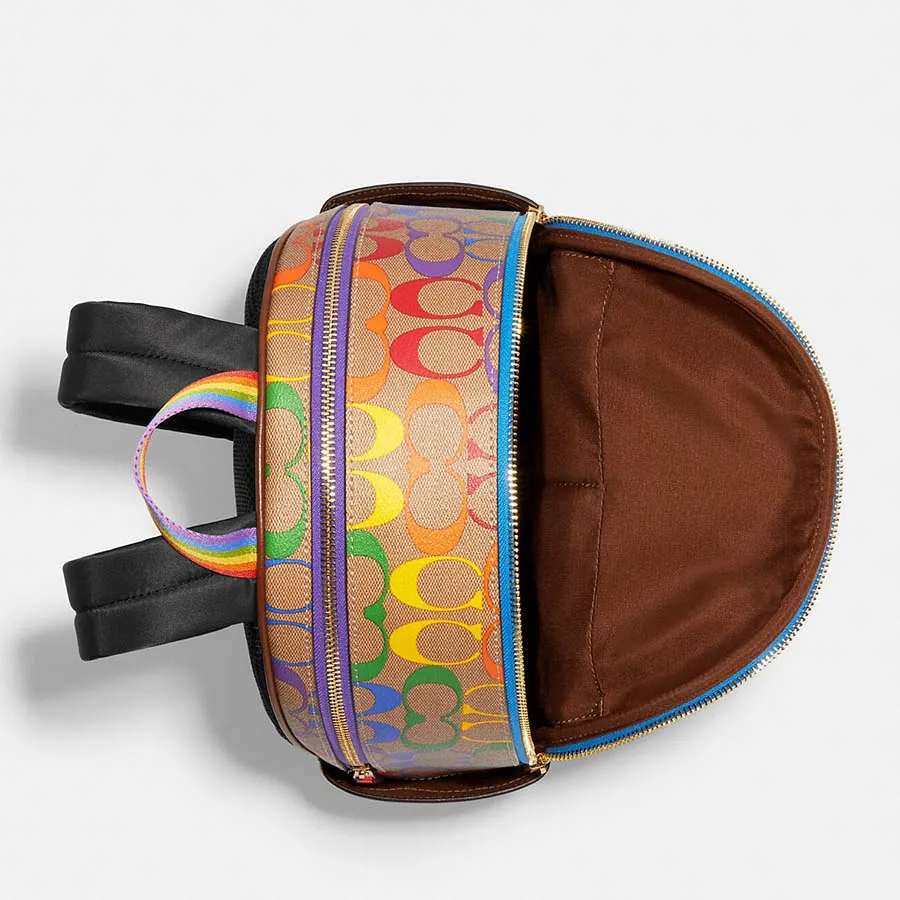 Mua Balo Nữ Coach Court Backpack In Rainbow Signature Canvas CA140 Phối