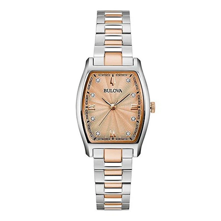 Đồng hồ Bulova - Đồng Hồ Nữ Bulova Stainless Steel Diamond 98P211 Màu Vàng Hồng/Bạc - Vua Hàng Hiệu