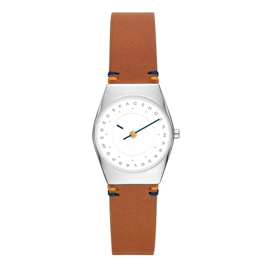 Đồng hồ Solar (Năng lượng ánh sáng) - Đồng Hồ Nữ Skagen Grenen Lille Solar Halo Light Brown Leather Watch SKW3086 Màu Nâu - Vua Hàng Hiệu