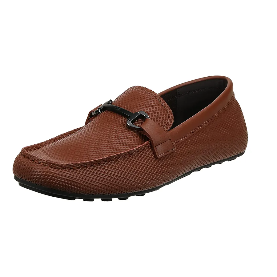 Giày Lười Nam Calvin Klein CK Ori Driving Style Loafer Màu Nâu Size 8.5